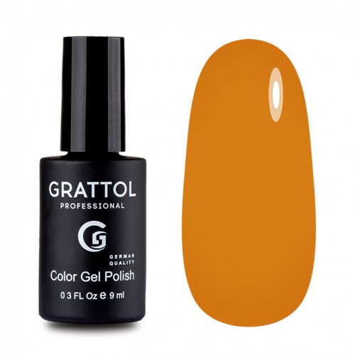 Цветной гель-лак для ногтей оранжевый Grattol Краски осени №182 Amber, 9 мл