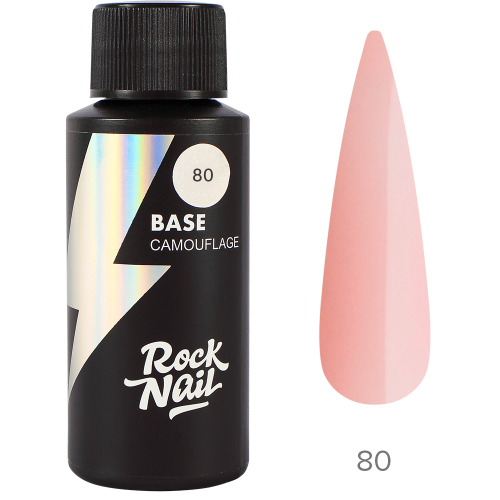 База для ногтей камуфлирующая (цветная) RockNail Base Camouflage №80 Nude Blush, 30 мл