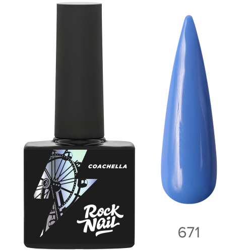 Цветной гель-лак для ногтей RockNail Coachella №671 Plachu Na Techno, 10 мл