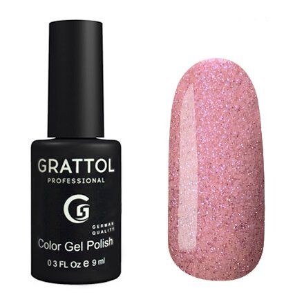 Цветной гель-лак для ногтей розовый Grattol Agate №01, 9 мл