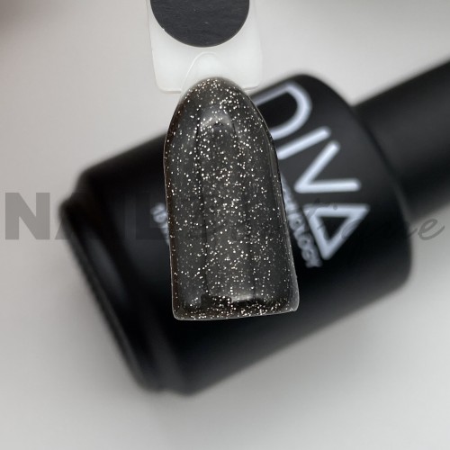 Цветной гель-лак для ногтей черный DIVA №153 (старая палитра), 15 мл