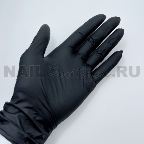 BENOVY Перчатки нитриловые черные, (плотные!) 100 шт