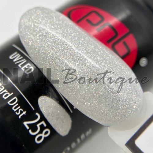Цветной гель-лак для ногтей серебряный PNB Magic Treats №258 Wizard Dust, 8 мл