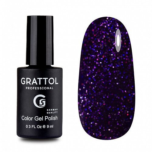 Цветной гель-лак для ногтей фиолетовый Grattol Diamond №05, 9 мл